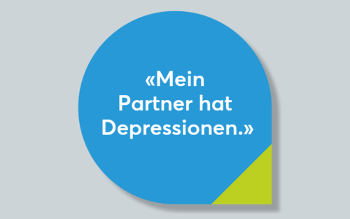 Sprechblase mit der Aussage: "Mein Partner hat Depressionen" | © Stiftung MyHandicap / EnableMe